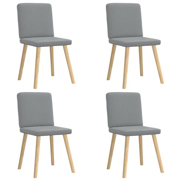 vidaXL Chaises &agrave; manger lot de 4 gris clair tissu