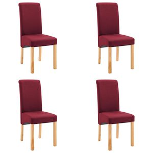 vidaXL Chaises à manger lot de 4 rouge tissu