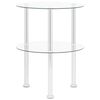 vidaXL Table d'appoint 2 niveaux Transparent 38 cm Verre tremp&eacute;