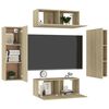 vidaXL Ensemble de meubles TV 4 pcs Ch&ecirc;ne sonoma Bois d'ing&eacute;nierie