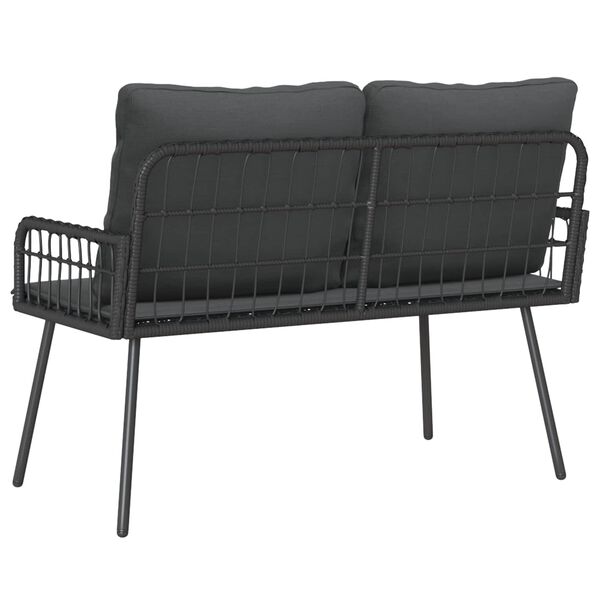 vidaXL Banc de jardin avec coussin Anthracite 114 x 64 x 90cm Acier