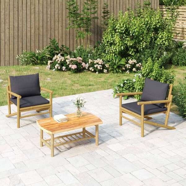 vidaXL Table basse de jardin 90x55x37 cm bambou