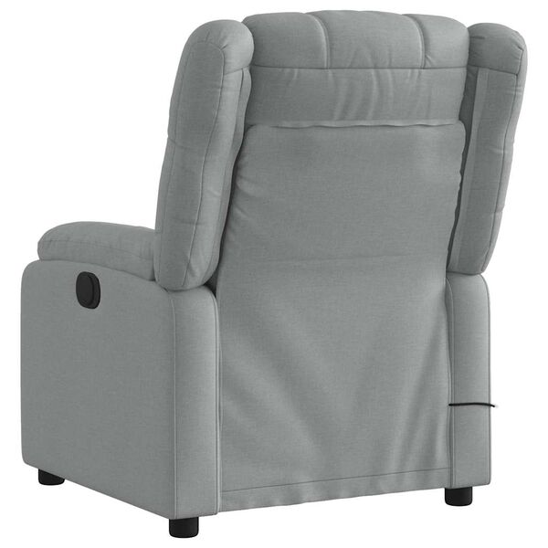 vidaXL Fauteuil inclinable de massage &eacute;lectrique gris clair tissu