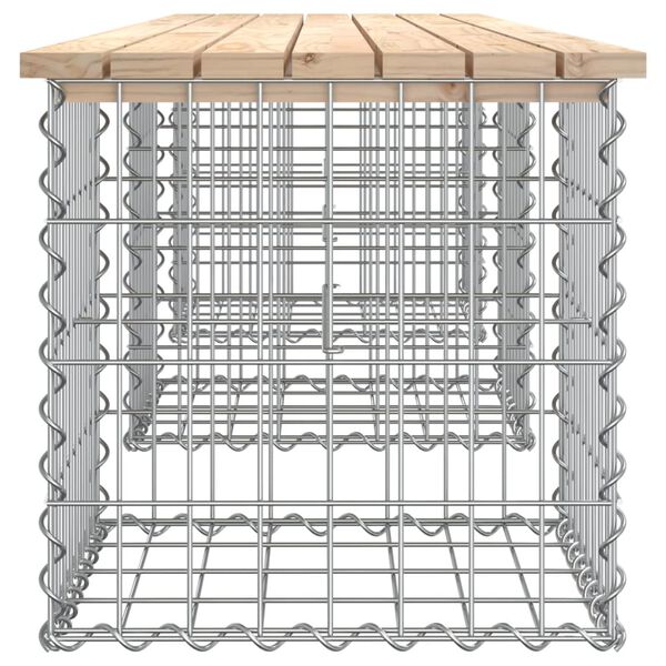 vidaXL Banc de jardin design de gabion 203x44x42 cm bois massif de pin