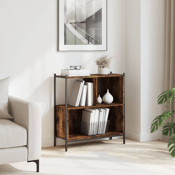 vidaXL Bibliothèque chêne fumé 72x28x77,5 cm bois d'ingénierie