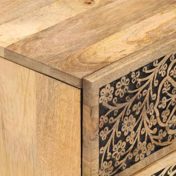 vidaXL Tables de chevet 2 pcs 40x33x46 cm Bois de manguier solide