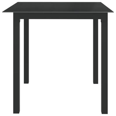 vidaXL Table de jardin Noir 80x80x74 cm Aluminium et verre