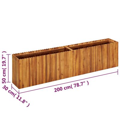 vidaXL Lit surélevé de jardin 200x30x50 cm Bois massif d'acacia