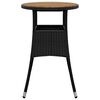 vidaXL Table de jardin &Oslash;60x75 cm Acacia et r&eacute;sine tress&eacute;e Noir