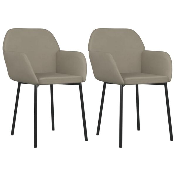 vidaXL Chaises à manger lot de 2 Gris clair Velours