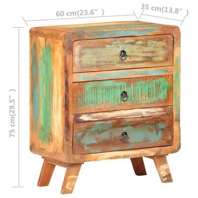 vidaXL Buffet 60x35x75 cm Bois massif de récupération