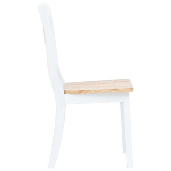 vidaXL Chaises à manger lot de 2 blanc et bois clair bois hévéa massif