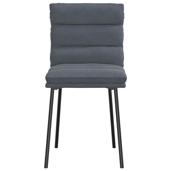 vidaXL Chaises &agrave; manger lot de 2 Gris fonc&eacute; Velours