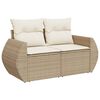 vidaXL Salon de jardin avec coussins 7 pcs beige r&eacute;sine tress&eacute;e