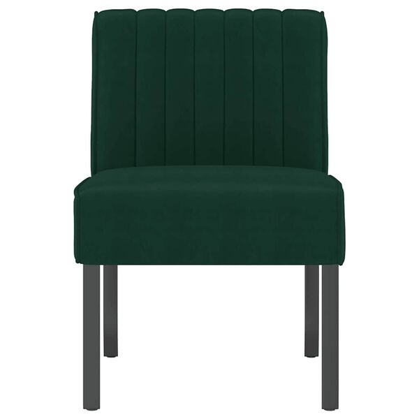 vidaXL Fauteuil sans accoudoirs vert fonc&eacute; velours