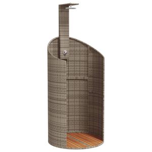 vidaXL Douche d'ext&eacute;rieur gris 100x100x241,5 cm poly rotin bois acacia