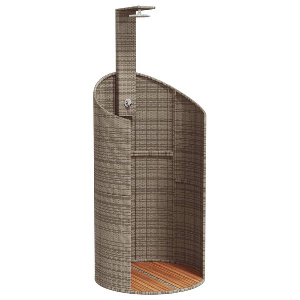 vidaXL Douche d'ext&eacute;rieur gris 100x100x241,5 cm poly rotin bois acacia