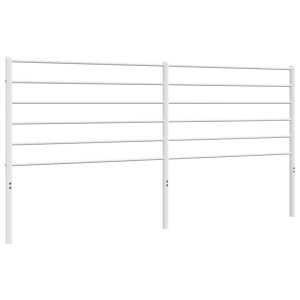 vidaXL T&ecirc;te de lit de remplacement m&eacute;tal blanc 180 cm