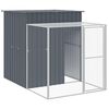 vidaXL Poulailler avec cour anthracite 165x251x181 cm acier galvanis&eacute;