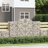 vidaXL Paniers &agrave; gabions arqu&eacute;s 2 pcs 200x50x120/140 cm Fer galvanis&eacute;