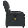 vidaXL Fauteuil de massage inclinable noir cuir véritable