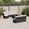 vidaXL Salon de jardin 11 pcs avec coussins noir r&eacute;sine tress&eacute;e