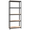 vidaXL &Eacute;tag&egrave;re de rangement 5 niveaux Anthracite Acier bois ing&eacute;nierie