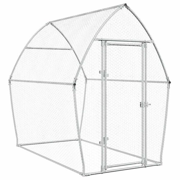 vidaXL Cage pour poules argenté 200x105x182 cm acier galvanisé