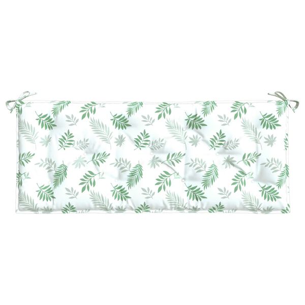 vidaXL Coussin de banc de jardin motif de feuilles 120x50x7 cm tissu