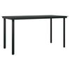 vidaXL Table à dîner de jardin Noir 140x70x74 cm Acier et verre