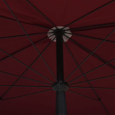 vidaXL Parasol de jardin avec mât 200x130 cm rouge bordeaux