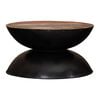 vidaXL Table basse Bois de r&eacute;cup&eacute;ration massif Base noire 60x60x33 cm