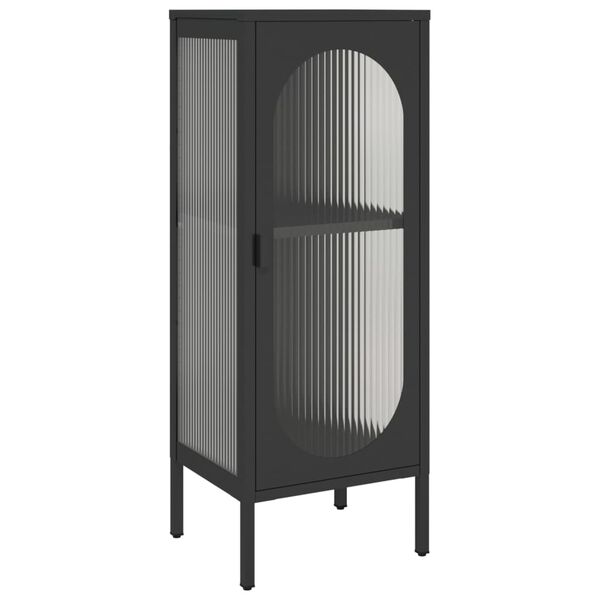 vidaXL Buffet noir 40x35x105 cm verre et acier