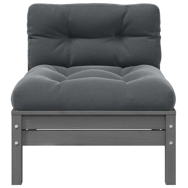 vidaXL Canap&eacute; central de jardin avec coussins anthracite Gris Pin