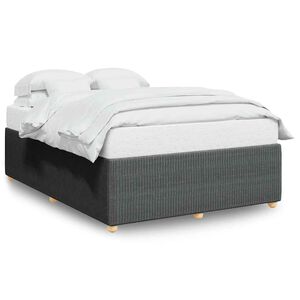 vidaXL Cadre de lit sans matelas gris foncé tissu