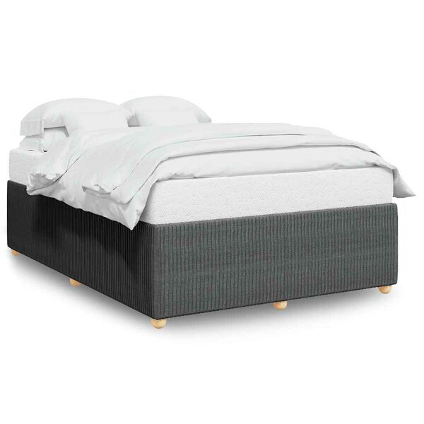 vidaXL Cadre de lit sans matelas gris foncé tissu