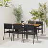 vidaXL Mobilier &agrave; d&icirc;ner d'ext&eacute;rieur 7 pcs R&eacute;sine tress&eacute;e Noir