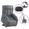vidaXL Fauteuil inclinable de massage gris similicuir