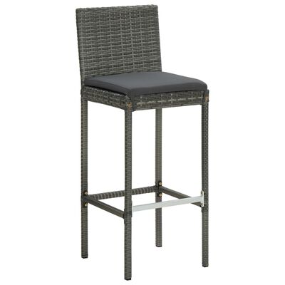 vidaXL Tabourets de bar avec coussins lot de 6 gris résine tressée