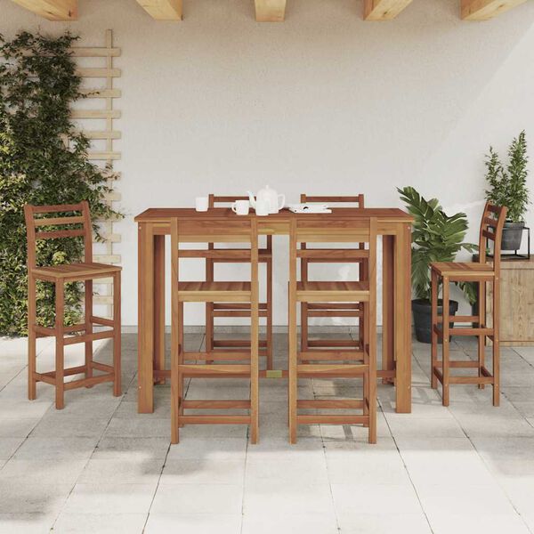 vidaXL Table de bar Bois d'acacia massif 150x70x105 cm