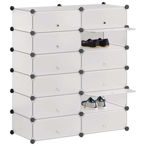 vidaXL Armoire &agrave; chaussures avec 12 compartiments Blanc