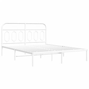 vidaXL Cadre de lit métal sans matelas et tête de lit blanc 150x200 cm
