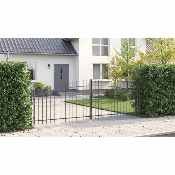 vidaXL Double portail avec haut sous forme de lance 400 x 149,5 cm
