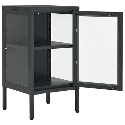 vidaXL Buffet Anthracite 38x35x70 cm Acier et verre