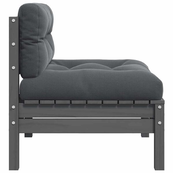 vidaXL Canap&eacute; central de jardin avec coussins anthracite Gris Pin