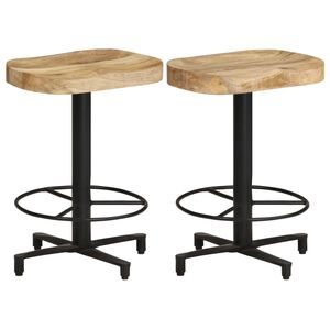 vidaXL Tabourets de bar lot de 2 52 cm bois de manguier massif