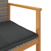 vidaXL Chaises de jardin coussins lot de 2 gris r&eacute;sine tress&eacute;e et bois