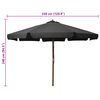 vidaXL Parasol d'ext&eacute;rieur avec m&acirc;t en bois 330 cm Anthracite