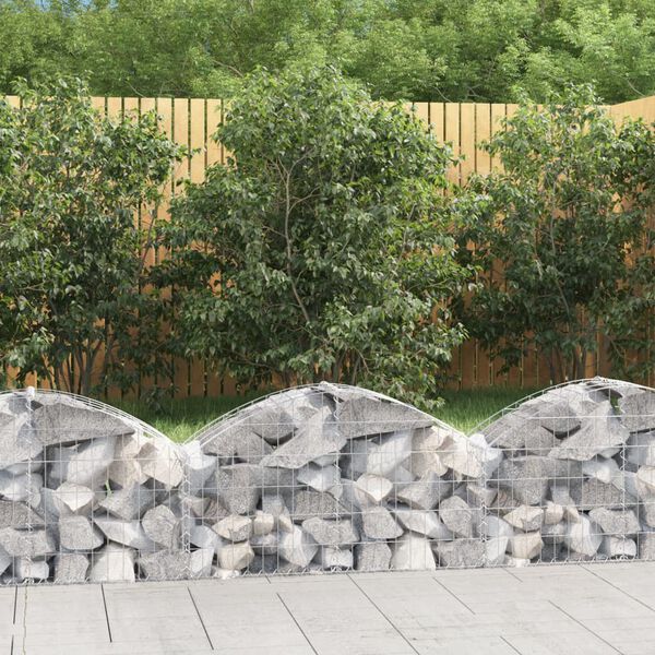 vidaXL Panier de gabions arqu&eacute; 100x30x40/60 cm Fer galvanis&eacute;