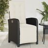 vidaXL Chaise inclinable de jardin et repose-pied noir r&eacute;sine tress&eacute;e